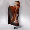 Cute Irish Red and White Setter Print Hooded Blanket