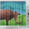 Amazing Danish Red cattle (Cow) Print Shower Curtain