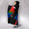 Red And Green Macaw Parrot Print Hooded Blanket