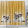 Balinese Cat Print Shower Curtain