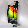 Love Bird Print Hooded Blanket