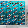 Neon Tetra Fish Print Shower Curtains