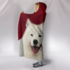 Cute Samoyed dog Print On Red Hooded Blanket