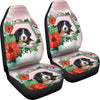 Bernese Mountain Dog Floral Print Car Seat Covers