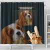 Cute Cavalier King Charles Spaniel Print Shower Curtain