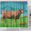 Cute Beefmaster Cattle (Cow) Print Shower Curtain