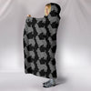 Australian Terrier Dog Black Pattern Print Hooded Blanket