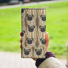 Pug Dog Patterns Print Women's Leather Wallet