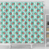 Bull Terrier Dog Floral Print Shower Curtains