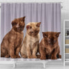 Three Burmese Cat Print Shower Curtain