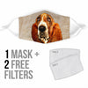 Basset Hound Print Face Mask