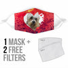 Dandie Dinmont Terrier On Heart Print Face Mask