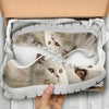 White Persian Cat Print Running Shoes