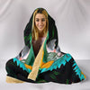 Blue Threaded Macaw Parrot Print Hooded Blanket
