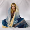 White Shepherd Print Hooded Blanket