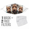 Welsh Terrier On Floral Print Face Mask