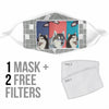 Three Alaskan Malamute Print Face Mask
