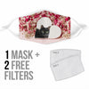 Bombay Cat In Heart Print Face Mask