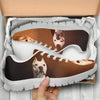 Pit Bull On Brown Print Running Shoes