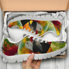 Red and Green Macaw Print Running Shoes