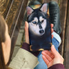 Siberian Husky Dog Print Women's Leather Wallet