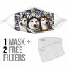 Alaskan Malamute Face Print Face Mask