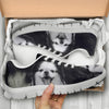 Japanese Chin On Black Print Running Shoes