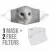 Van Cat On White Print Face Mask