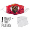 Lykoi Cat On Heart Print Face Mask