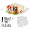 Cute Golden Retriever Print Face Mask