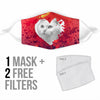 Van Cat On Heart Print Face Mask