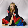 Red And Green Macaw Parrot Print Hooded Blanket