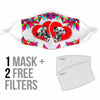 Dalmatian Floral Love Print Face Mask