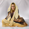 German Shepherd On Yellow Print Hooded Blanket