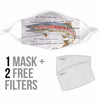 Cute Rainbow trout Fish Print Face Mask