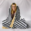 Black & White Snake Print Hooded Blanket