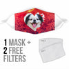 Japanese Chin On Heart Print Face Mask