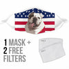 Bulldog US Flag Print Face Mask