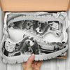 Beagle On Black & White Print Running Shoes