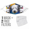 Lovely Bearded Collie Print Face Mask