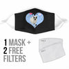 American Eskimo In Heart Print Face Mask