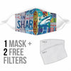 Shark Print Face Mask