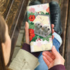 Labrador Dog Floral Print Women's Leather Wallet