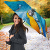 Cute Blue And Yellow Macaw Parrots Print Umbrellas