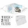 Cute Scottish Fold Cat Face Print Face Mask