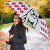 French Bulldog Pink Paws Print Umbrellas