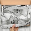 Pomeranian On Black and White Print Running Shoes