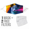 Lovely Russian Blue Cat Print Face Mask