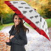 Dog Red White Print Umbrellas