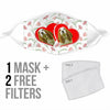 Basset Hound In Heart Print Face Mask